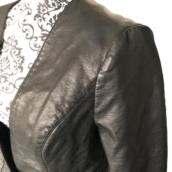 BLACK RIVET Faux-Leather Blazer Jacket - Picture 7 of 15